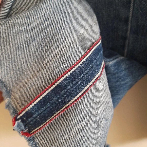 And/Or 28 UK 10 Selvedge Denim Westlake Wide Leg Cropped Jeans High Rise 2 Tone - Picture 7 of 12